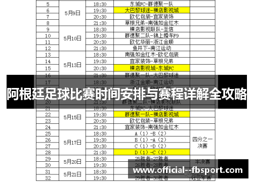 阿根廷足球比赛时间安排与赛程详解全攻略 阿根廷足球比赛时间安排与赛程详解全攻略